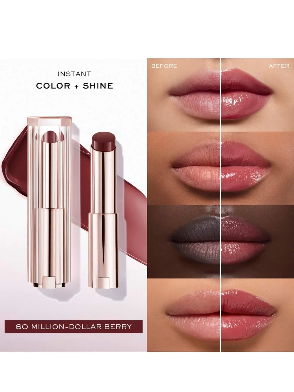 Lancôme Idôle Butterglow Lip Balm - Million-Dollar Berry (pink, gold)